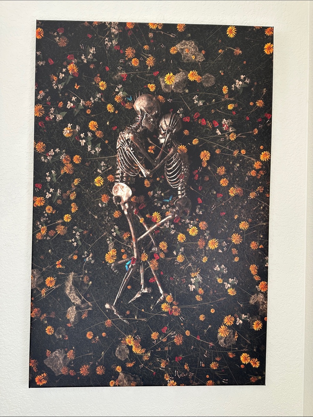 Memento Mori by Nice Bleed — Black Floral Skeleton Art Print